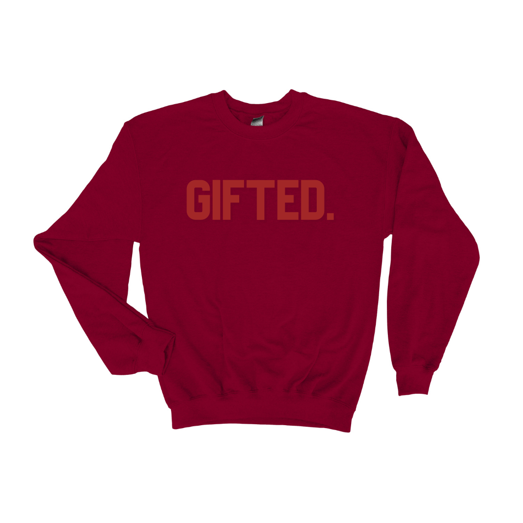 GIFTED. Sweatshirt Red (Puff 3D print)
