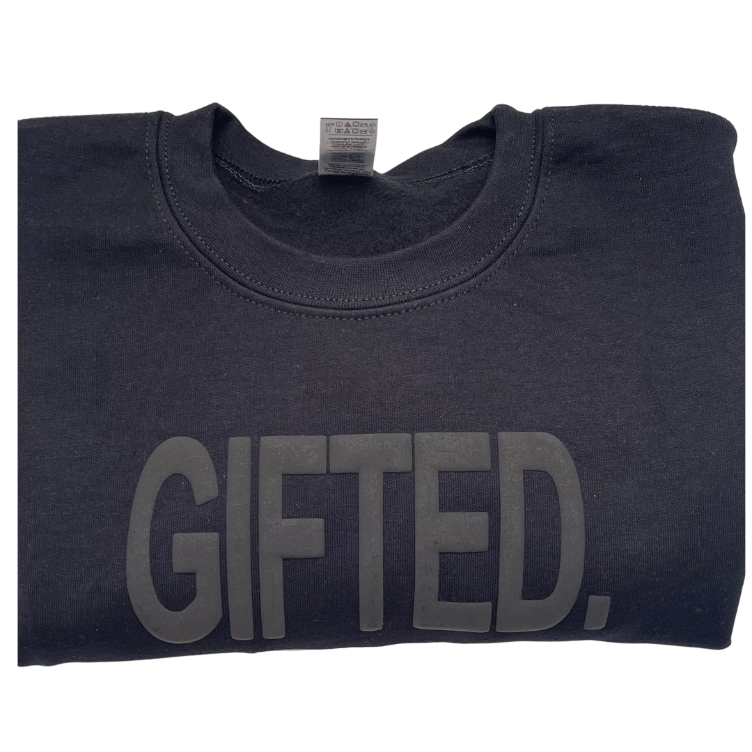 GIFTED. Black Sweatshirt (Puff 3D letters)