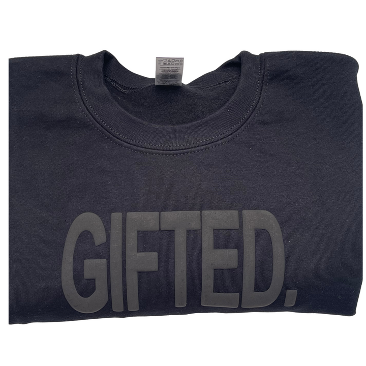 GIFTED. Black Sweatshirt (Puff 3D letters)