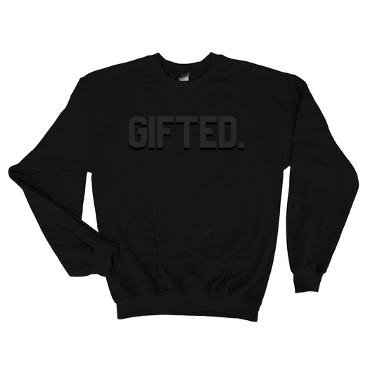 GIFTED. Black Sweatshirt (Puff 3D letters)