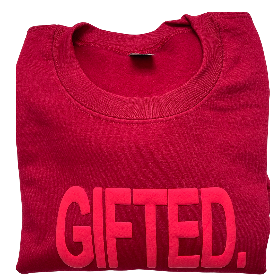 GIFTED. Sweatshirt Red (Puff 3D print)